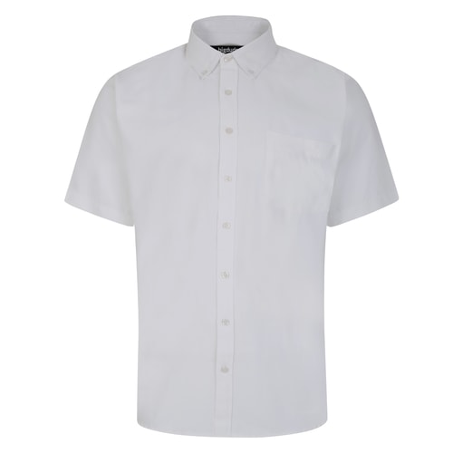 Bigdude Button Down Oxford Short Sleeve Shirt White